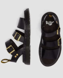 Sandales spartiates Gryphon en cuir Atlas in Noir