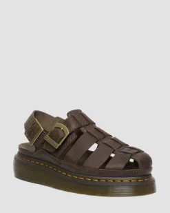 Sandales Wrenlie Fisherman en cuir Grizzly in Marron Foncé