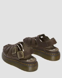 Sandales Wrenlie Fisherman en cuir Grizzly in Marron Foncé