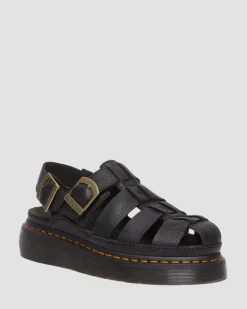 Sandales Wrenlie Fisherman en cuir Grizzly in Noir