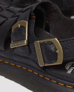Sandales Wrenlie Fisherman en cuir Grizzly in Noir