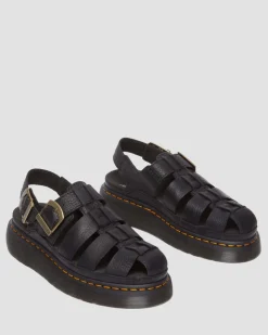 Sandales Wrenlie Fisherman en cuir Grizzly in Noir