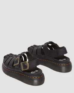 Sandales Wrenlie Fisherman en cuir Grizzly in Noir