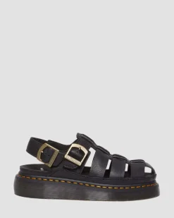Sandales Wrenlie Fisherman en cuir Grizzly in Noir