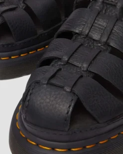Sandales Wrenlie Fisherman en cuir Grizzly in Noir