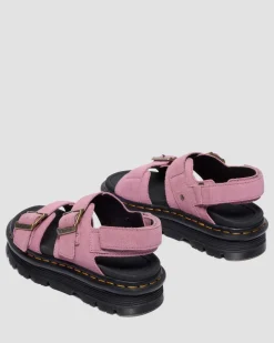 Sandales Zebzag en daim in Rose Poudré