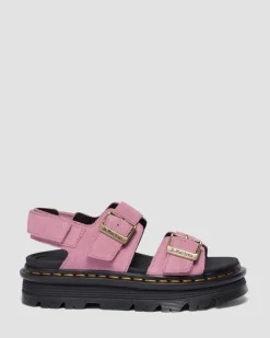 Sandales Zebzag en daim in Rose Poudré